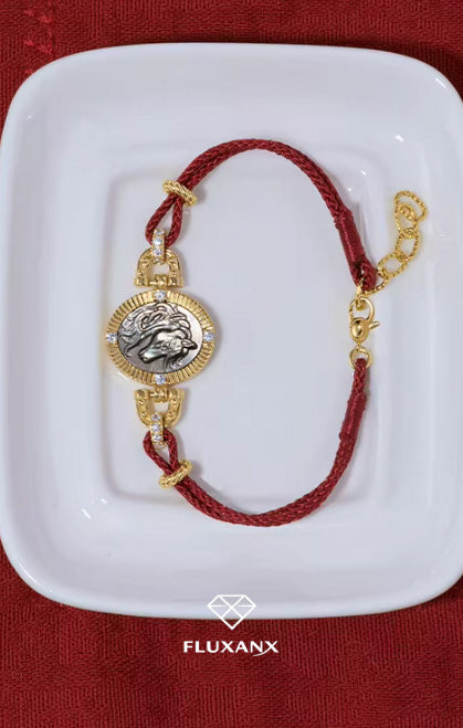 Imperial Shell Embossed Silver Bracelet