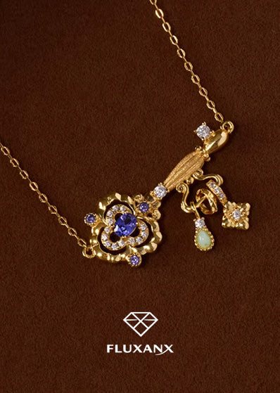 Vintage Key Charm Gold Necklace