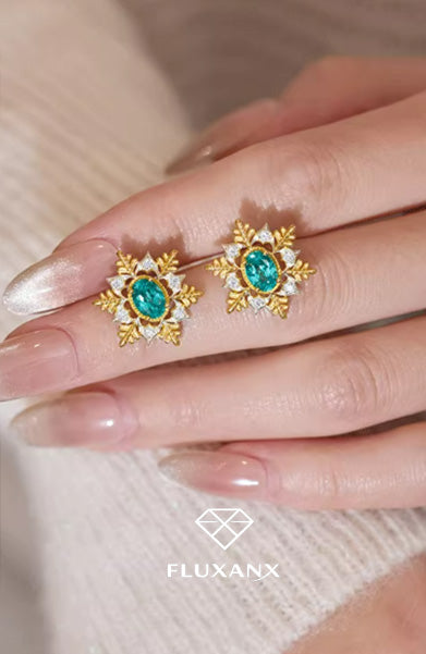 Snowfall Paraiba Glow Stud Earrings