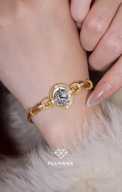 Imperial Shell Embossed Silver Bracelet