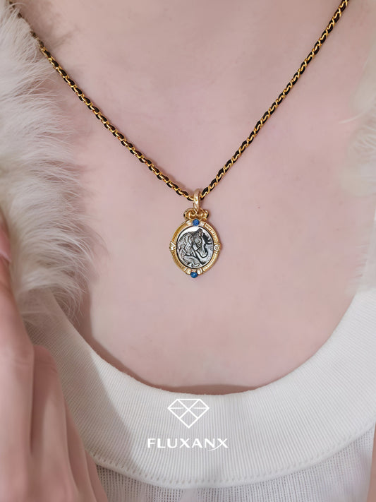 Royal Zodiac Embossed Pendant Necklace