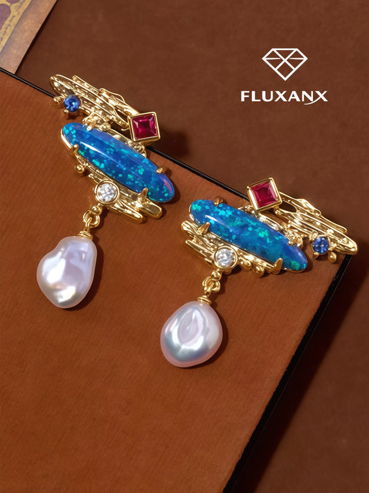 Golden Tide Baroque Pearl Stud Earrings